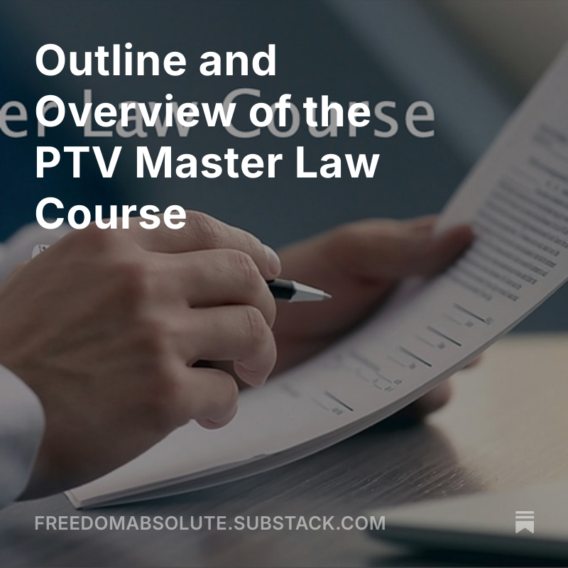 Outline and Overview of the PTV Master Law Course